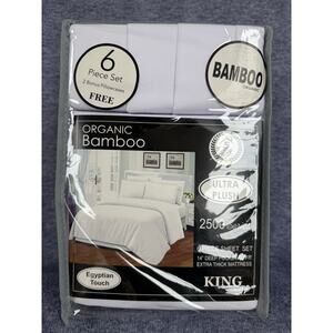 Organic Bamboo 2500 Series Egyptian Touch Deep Pocket King Sheets 6 piece NWT